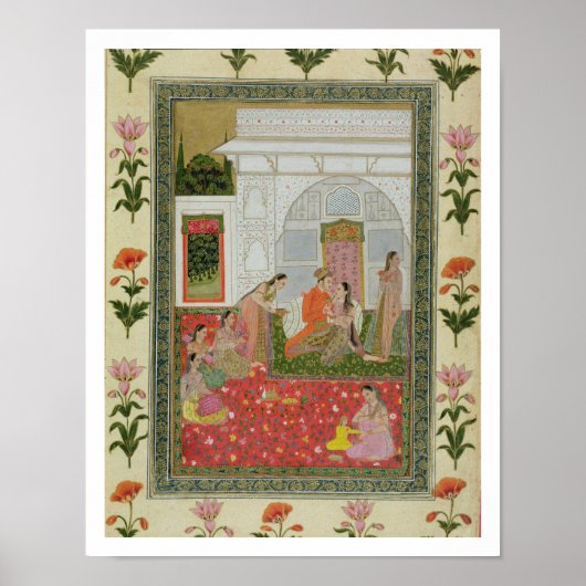 Een paar met vrouwen begeleiders en muzikanten poster (Voorkant)