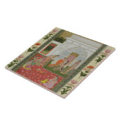 Een paar met vrouwen begeleiders en muzikanten tegeltje (Zijkant)