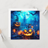 Een paar misdragende pompoenen Happy Halloween Kaart (Voorkant / Achterkant in situ)