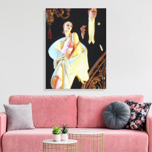 Een paar neergaande trappen, 1923 van Leyendecker Canvas Afdruk (Insitu (Woonkamer))