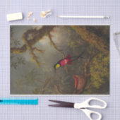 Een paar nestende Crimson Topaz-levende vogels Tissuepapier (Craft)