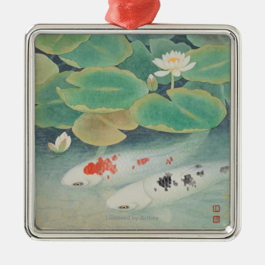 Een paar onder Lotus Metalen Ornament (Voorkant)