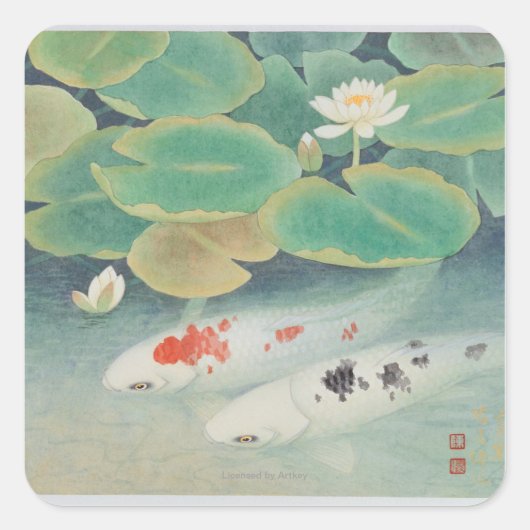 Een paar onder Lotus Vierkante Sticker (Voorkant)