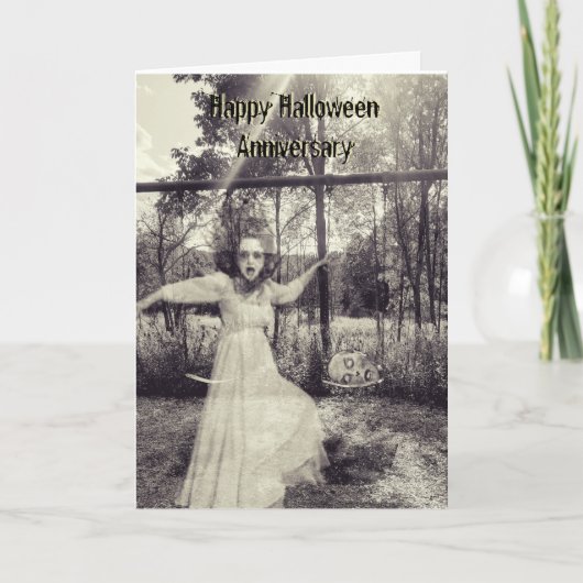 Een paar op de Zwing Halloween Jubileum Card met v Kaart (Voorkant)