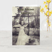 Een paar op de Zwing Halloween Jubileum Card met v Kaart (Gele Bloem)
