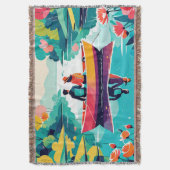 Een paar op een boot in een meer - Gooi Deken (Voorkant Verticaal)