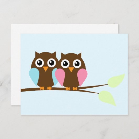 Een paar op een tak briefkaart (Voorkant / Achterkant)