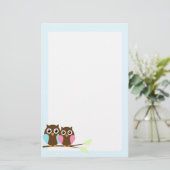 Een paar op een tak briefpapier (Staand voorkant)