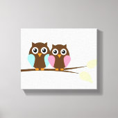 Een paar op een tak canvas afdruk (Voorkant)