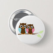 Een paar op een tak ronde button 5,7 cm (Voorkant /achterkant)