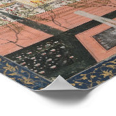 Een paar op een Terras in een tuin Poster (Hoek)