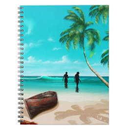 Een paar op een verlaten eiland notitieboek