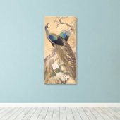 Een paar paartjes pacocks in de lente van Imao Kei Canvas Afdruk (Insitu (Houten vloer))