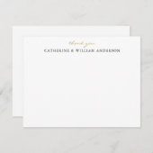 Een paar Pas getrouwd Gold Script Dank u wel Notitiekaartje (Voorkant / Achterkant)