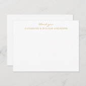 Een paar Pas getrouwd Gold Script Dank u wel Notitiekaartje (Voorkant / Achterkant)