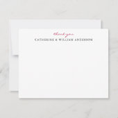 Een paar Pas getrouwd Rood script Dank je wel Stat Notitiekaartje (Voorkant)