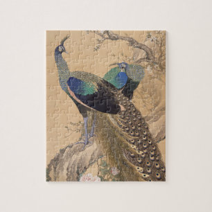 Een paar pauwen in de lente door Imao Keinen Legpuzzel