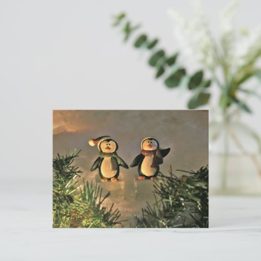 Een paar pinguïns briefkaart (Staand voorkant)