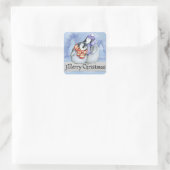 Een paar pinguïns knuffelen vierkante sticker (Tas)