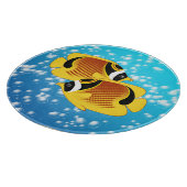 Een paar Raccoon Butterflyfish in Bubble Water Snijplank (Hoek)