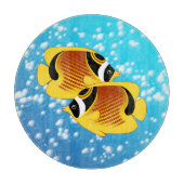 Een paar Raccoon Butterflyfish in Bubble Water Snijplank (Voorkant)