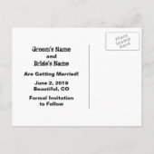 Een paar rijdende motorfiets opslaan de datum huwe aankondigingskaart (Achterkant)