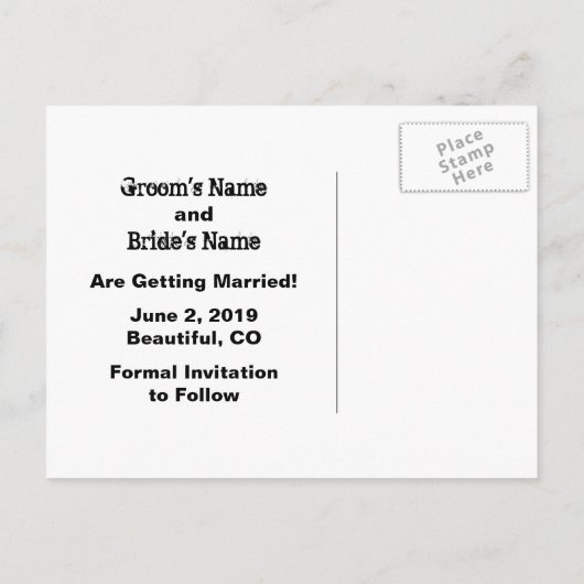 Een paar rijdende motorfiets opslaan de datum huwe aankondigingskaart (Achterkant)