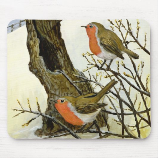 Een paar Robins Muismat (Voorkant)