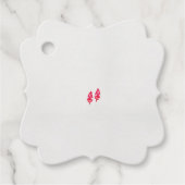 Een paar rode bladeren op een zwarte achtergrond bedankjes labels (Voorkant)