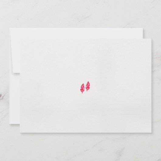 Een paar rode bladeren op een zwarte achtergrond kaart (Achterkant)