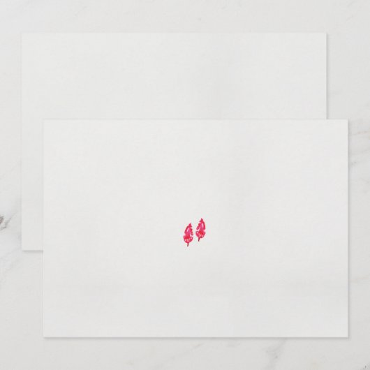 Een paar rode bladeren op een zwarte achtergrond kaart (Voorkant / Achterkant)