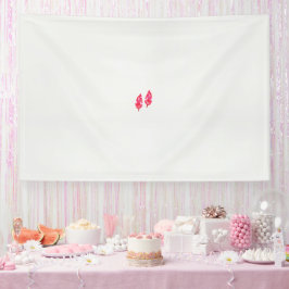 Een paar rode bladeren op een zwarte achtergrond spandoek