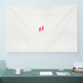 Een paar rode bladeren op een zwarte achtergrond spandoek (Beurs)