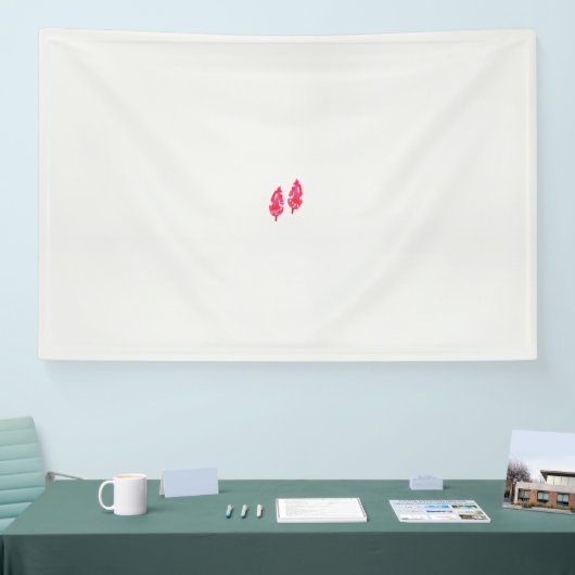 Een paar rode bladeren op een zwarte achtergrond spandoek (Beurs)