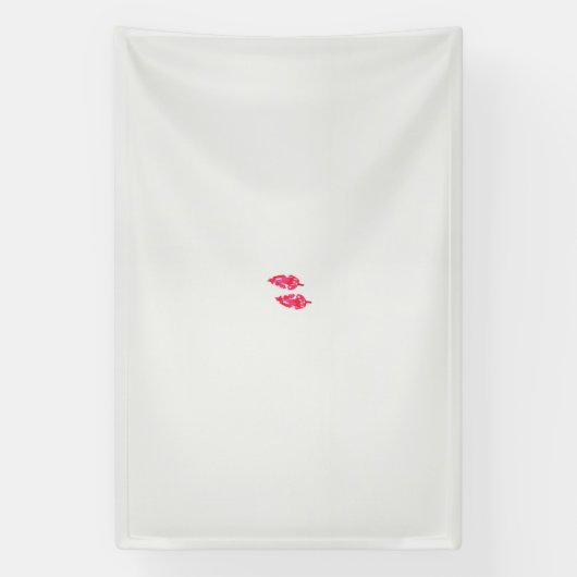 Een paar rode bladeren op een zwarte achtergrond spandoek (Verticaal)