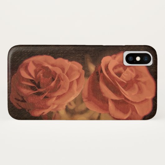 Een paar rozen in schets3 Case-Mate iPhone case (Achterkant (horizontaal))