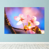 Een paar Sakura-bloemen Canvas Afdruk (Insitu (Houten vloer))