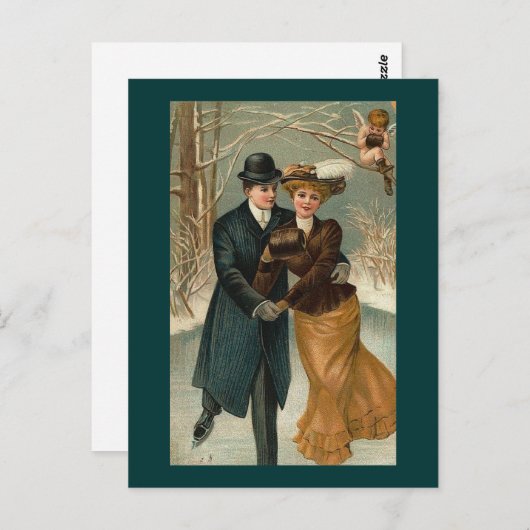 Een paar schaatsen, een scène briefkaart (Voorkant / Achterkant)