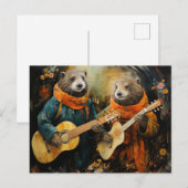 Een paar schattige ottermuzikanten briefkaart (Voorkant / Achterkant)