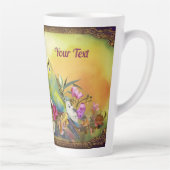 Een paar Schattigee parkieten met tekst Latte Mok (Rechts)