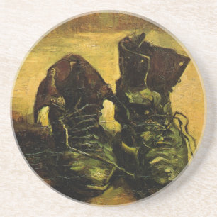Een paar schoenen van Vincent van Gogh,  kunst Zandsteen Onderzetter