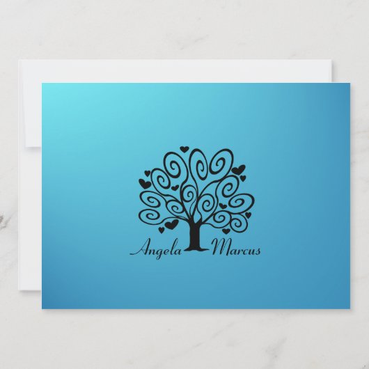 Een paar Silhouette Engagement Party Kaart (Achterkant)