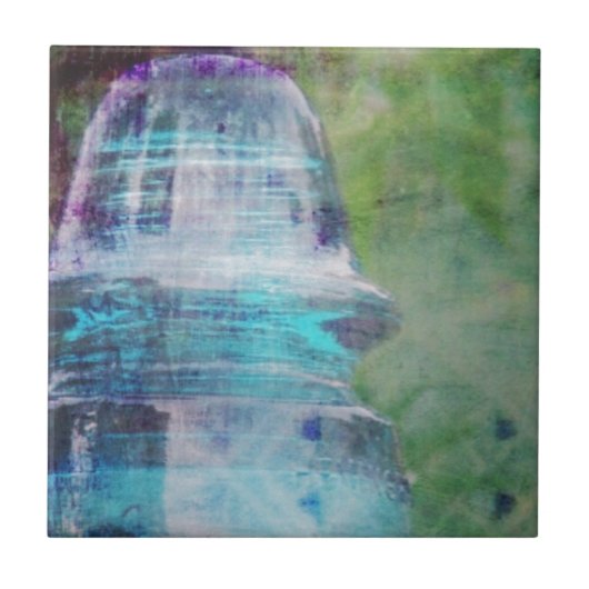 Een paar tuinherinneringen, een  glazen isolator tegeltje (Voorkant)