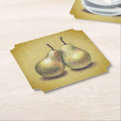 Een paar van de Perfect Pears Paper Onderzetters (Gekanteld)