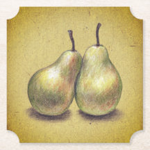 Een paar van de Perfect Pears Paper Onderzetters