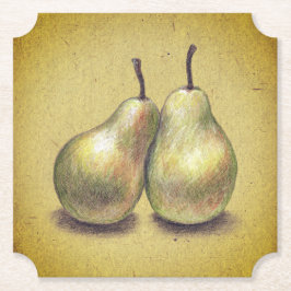 Een paar van de Perfect Pears Paper Onderzetters