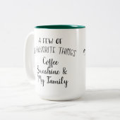 "Een paar van mijn favoriete dingen..." Persoonlij Tweekleurige Koffiemok (Voorkant links)