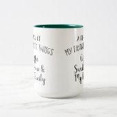 "Een paar van mijn favoriete dingen..." Persoonlij Tweekleurige Koffiemok (Center)
