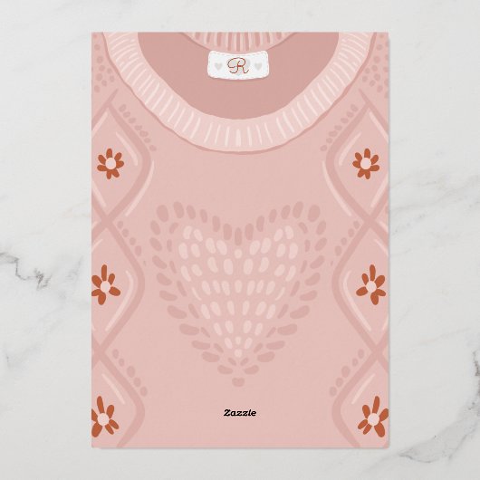 Een paar van onze favoriete kerstdingen Blush Roze Folie Feestdagenkaart (Achterkant)