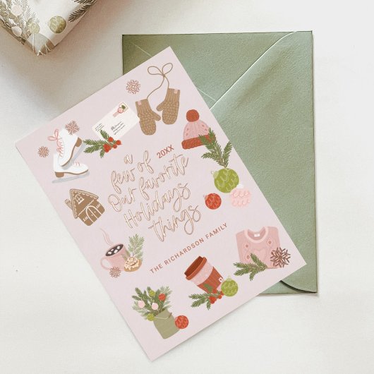 Een paar van onze favoriete kerstdingen Blush Roze Folie Feestdagenkaart